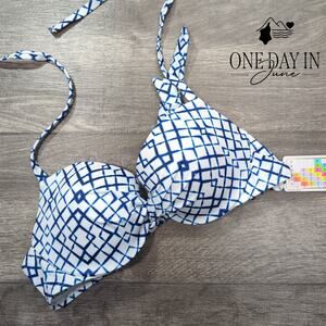 A.Che Halter Underwire Padded Tie Back Bikini Top Size T4 (L 32DD,34D,36C,38B)